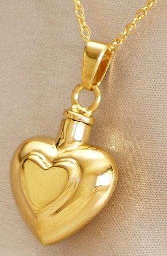 Double Heart Keepsake Pendant