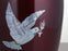 Burgundy Mother of Pearl Inlay Dove Urn