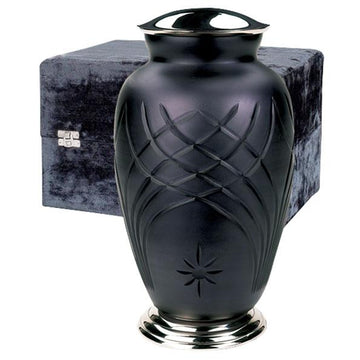 Hand-Cut ArtGlass Classic Design Glass Cremation Urn