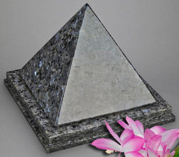 Pyramid Blue Pearl Granite Urn