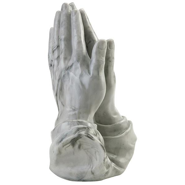 Andenkenurne mit betenden Händen