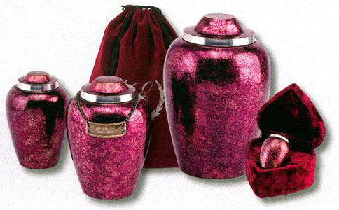 Burgundy Plumb Medium Metal Urn