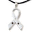 Breast Cancer Ribbon Cremation Pendant - Polished Sterling Silver