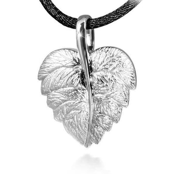 Elegant Leaf Sterling Silver Cremation Pendant