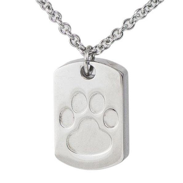 Paw Print Cremation Dog Tag Pendant