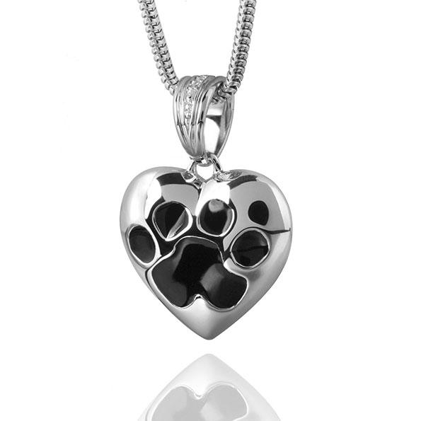 Paw Print on My Heart Cremation Pendant