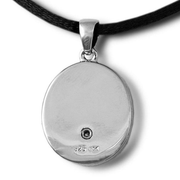 Sparkling Medallion Cremation Pendant - Sterling Silver