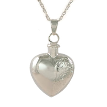 Half Etched Heart Keepsake Pendant