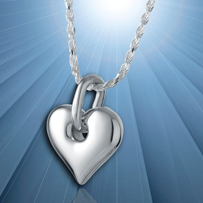 Holy Heart Sterling Silver Cremation Necklace
