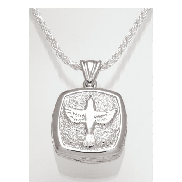 Cushion Dove Sterling Silver Cremation Pendant