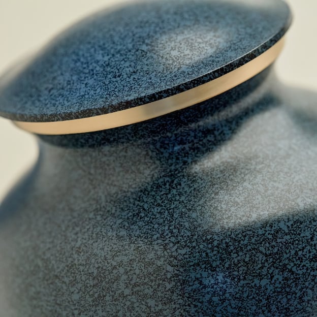 Gray Granite Solid Brass Urn