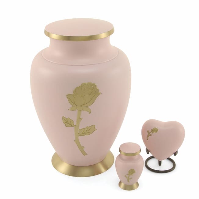 Aria Rose Solid Brass Urn