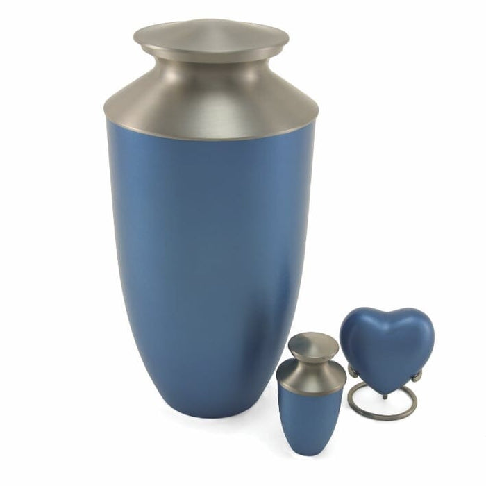 Monterey Blaue Urne aus Aluminium und Messing