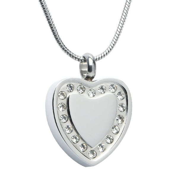Heart with Rinestones Cremation Pendant