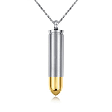 Two Tone Bullet Cremation Pendant