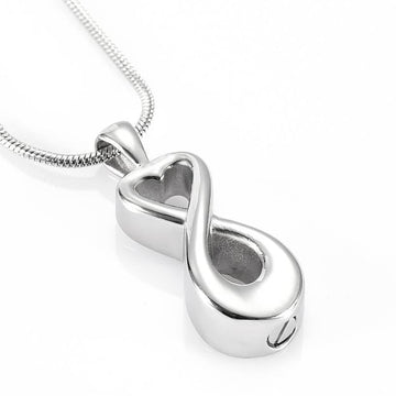 Infinity with Heart Cremation Pendant