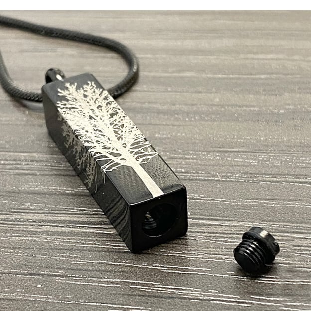 Black Bar With Tree Of Life Cremation Pendant