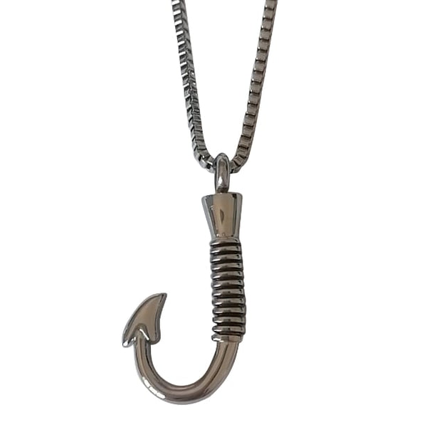 Fish Hook Cremation Urn Pendant