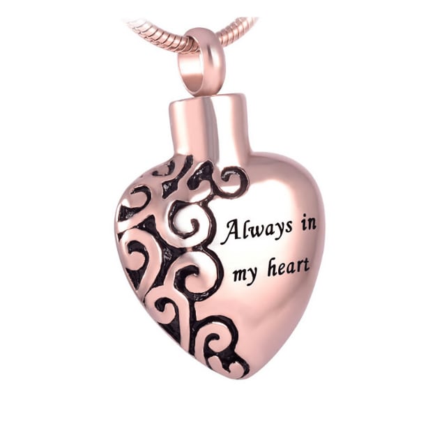 Heart Shaped Urn Necklace Cremation Jewelry