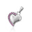 Curved Heart with Stones CremationPendant