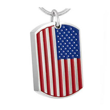 USA Flag Tag, Cremation Pendant