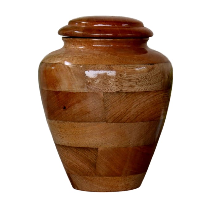 Hand Turned Cremation Urn in Wood