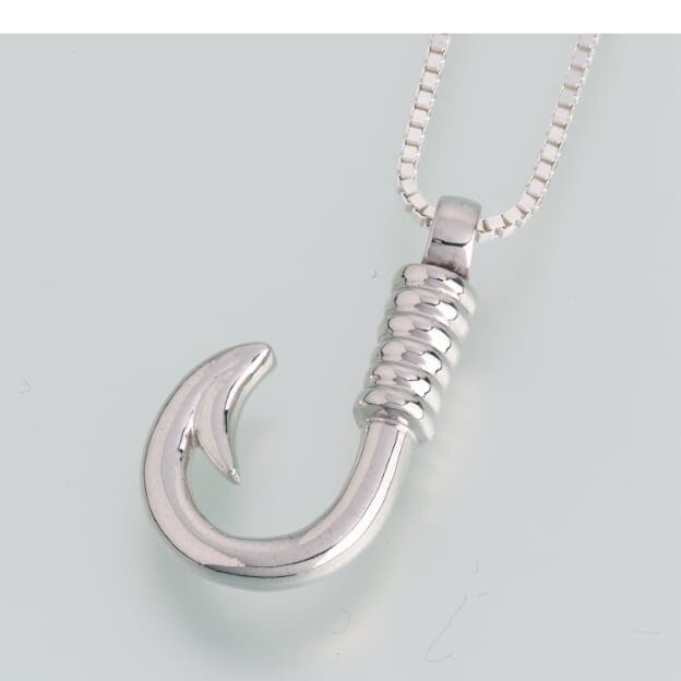 Sterling Silver Fish Hook Cremation Necklace