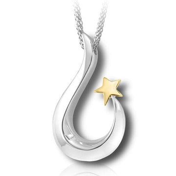 Shooting Star 2 Tone Cremation Necklace