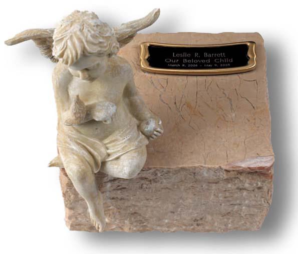 Angel & Cream Marble Infant Urn