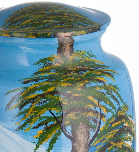 Mountain Hand Painted Urn