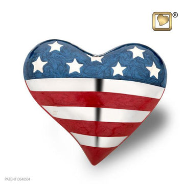 Stars and Stripes Heart Keepsake Urn