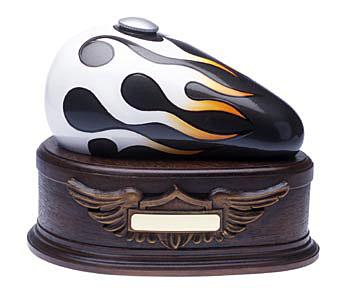Charcoal Born to Ride Gas Tank Motorcycle Urn