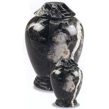 Black Zebra Marble Pet Urn I