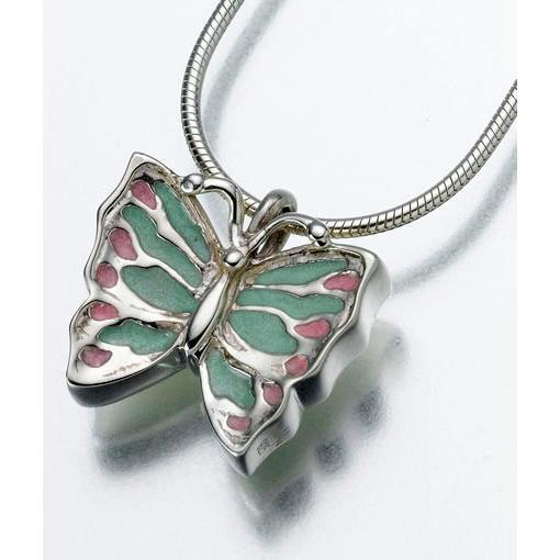 Colgante de recuerdo de plata de ley con forma de mariposa