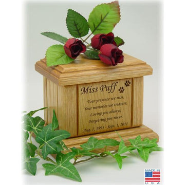 Memorial Poem Pet  Wood Urn Mini