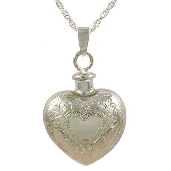 Etched Double Heart Pendant