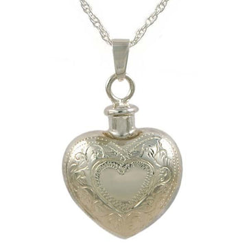 Etched Double Heart Pendant