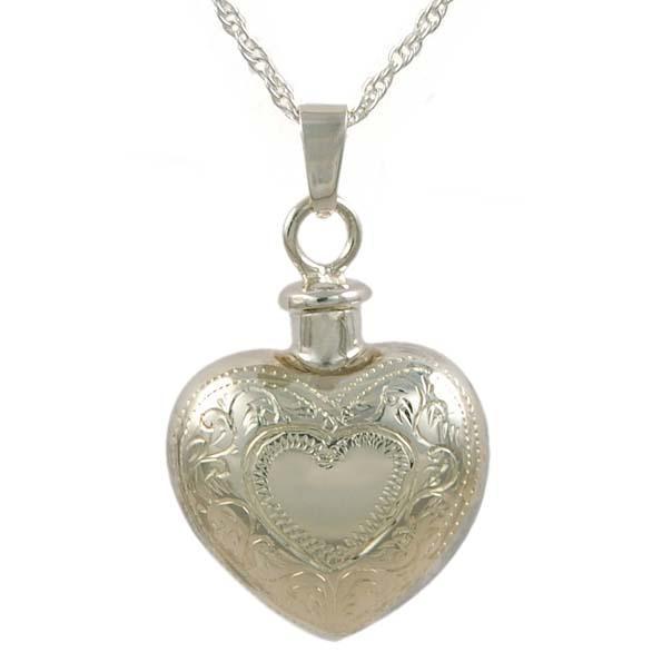 Etched Double Heart Pendant