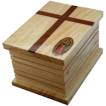 Guadalupe Cross Wood Urn