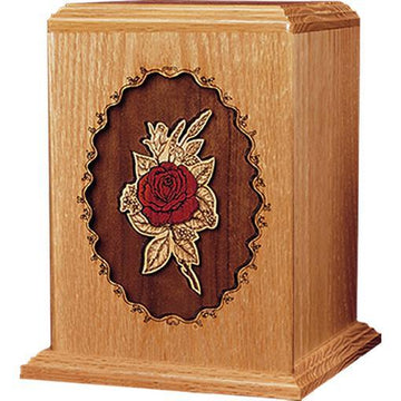 Rose Wood Handcrafted Urn