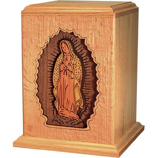 Lady of Guadalupe Wood Handcrafted Urn