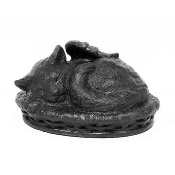 Cat Urn in Cold Cast Bronze Black Finish