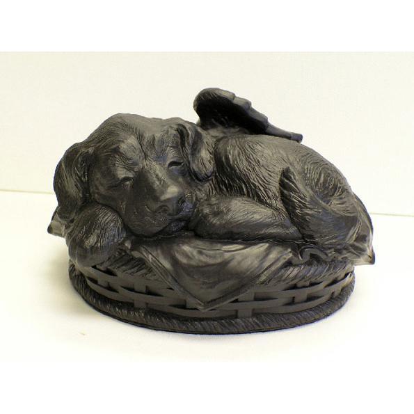 Dog Urn in Cold Cast Bronze Black Finish