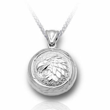 Eagle with Feather Frame Cremation Necklace