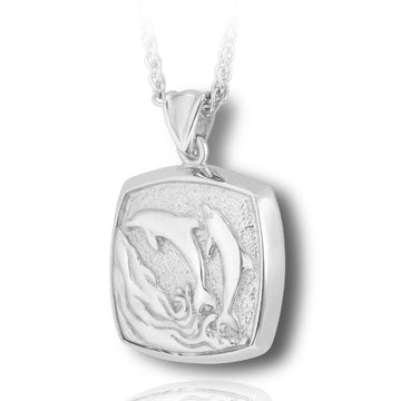 Cushion Dolphins Cremation Necklace