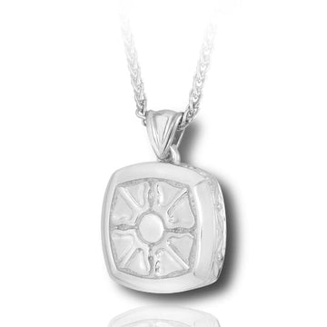 Cushion Sunburst Cremation Necklace