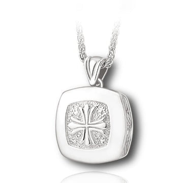 Cushion Spanish Cross Cremation Necklace