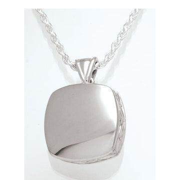 Cushion High Polish Cremation Necklace