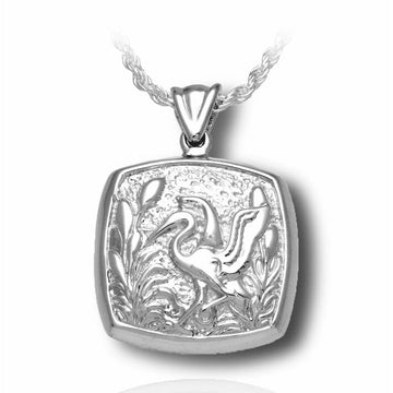 Cushion Heron Cremation Necklace