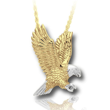 2 Tone Eagle Cremation Necklace